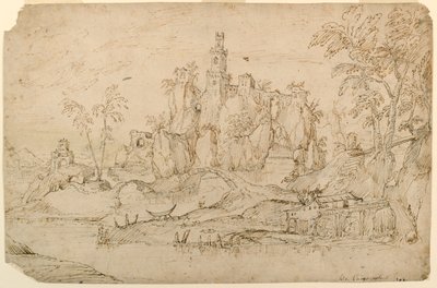 Paysage fantastique avec moulin à eau - Domenico Campagnola