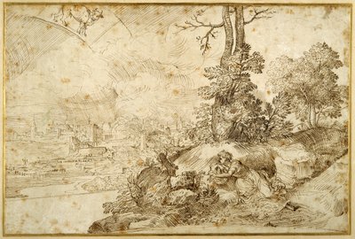 Paysage avec astrologie - Domenico Campagnola