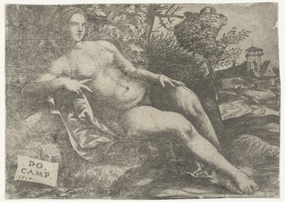 Vénus couchée dans un paysage - Domenico Campagnola