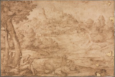 Saint Jérôme dans un paysage, vers 1530 - Domenico Campagnola