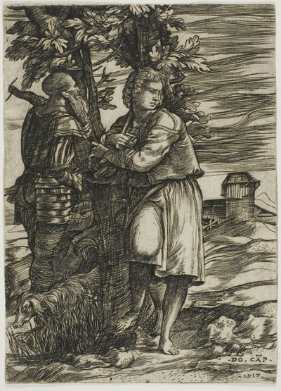 Berger et vieux guerrier - Domenico Campagnola