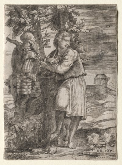 Berger et vieux guerrier - Domenico Campagnola