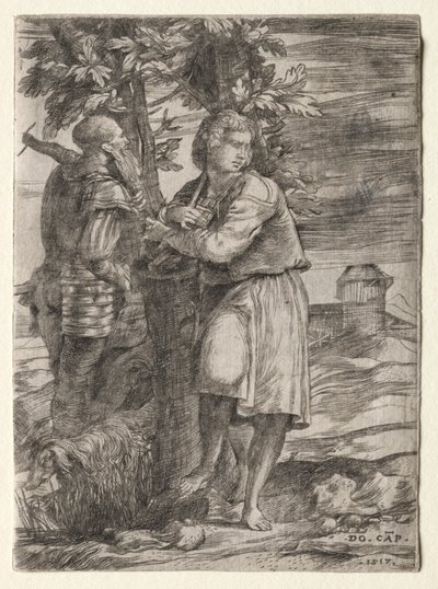 Berger et vieux guerrier - Domenico Campagnola