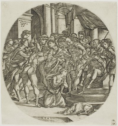 La Décapitation de Sainte Catherine - Domenico Campagnola