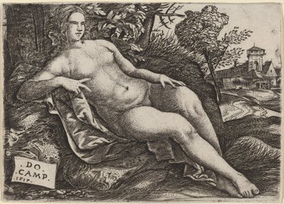 Vénus allongée dans un paysage - Domenico Campagnola