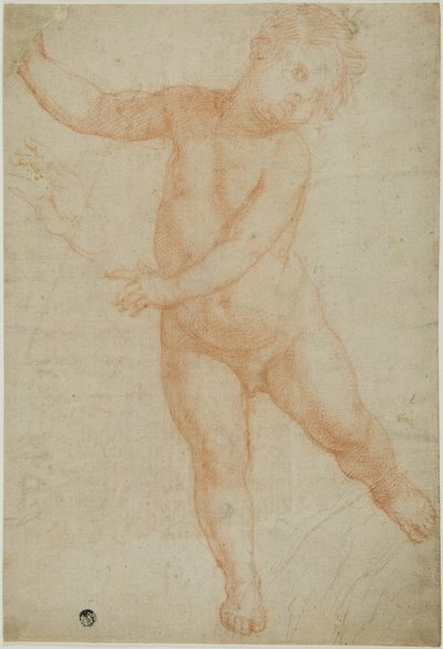 Putto posé sur la jambe droite (recto) ; Esquisse d