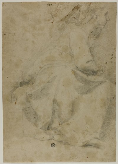 Femme assise de profil à droite - Domenico Fiasella