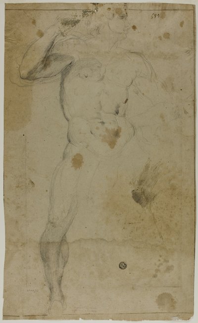 Homme nu debout (recto) ; Deux figures masculines à mi-corps, l