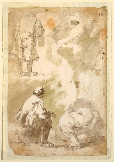Cinq hommes - Domenico Gargiulo, called Micco Spadaro