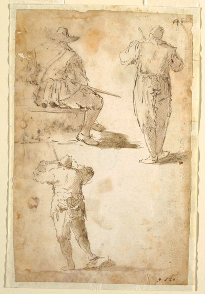 Trois hommes - Domenico Gargiulo, called Micco Spadaro