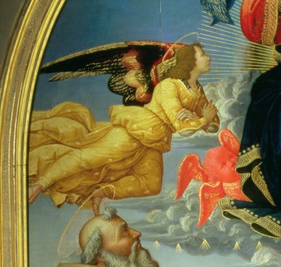 Christ en gloire avec Saint Benoît, Saint Romuald, Sainte Attinia, Sainte Grecinia et le donateur, abbé Buonvicini, 1492 (détail) - Domenico Ghirlandaio