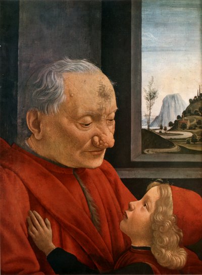 Italien : Ritratto di vecchio con nipote Un vieil homme et son petit-fils - Domenico Ghirlandaio
