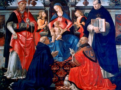 Madone et enfant en trône avec les saints - Domenico Ghirlandaio