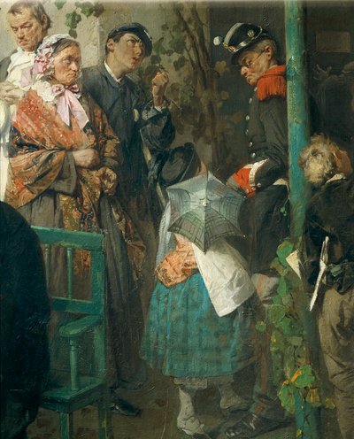 Nouvelles de la paix de Villafranca (détail) - Domenico Induno