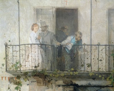Nouvelles de la paix de Villafranca (détail) - Domenico Induno