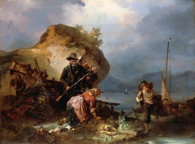 Contrebandiers sur le lac de Côme - Domenico Induno