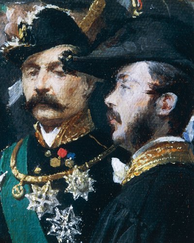 Pose de la première pierre de la Galleria Vittorio Emanuele à Milan (détail) - Domenico Induno