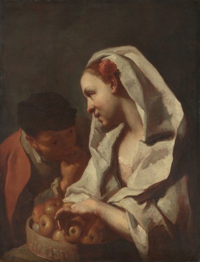 Fille vendant des fruits - Domenico Maggiotto (attributed to)