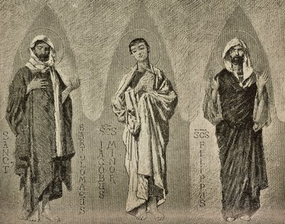 Saints Barthélemy, Jacques le Mineur et Philippe, cartons de Domenico Morelli pour la mosaïque de la cathédrale d