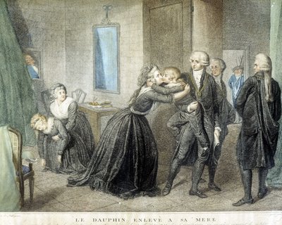 Le dauphin Louis enlevé à sa mère Marie Antoinette (dans leur prison du Temple), 1er juillet - Domenico Pellegrini