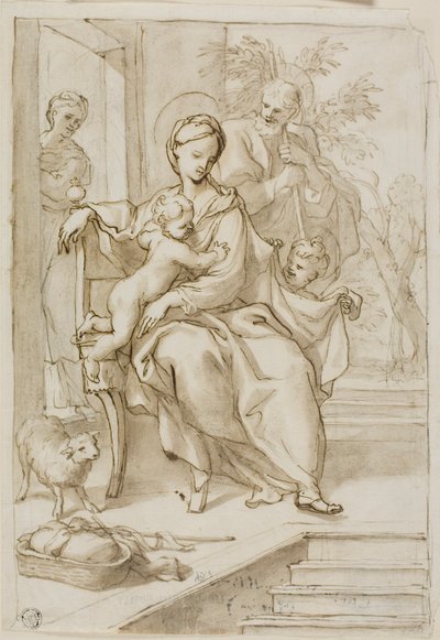 Sainte Famille avec Sainte Anne et le petit Saint Jean-Baptiste - Domenico Piola