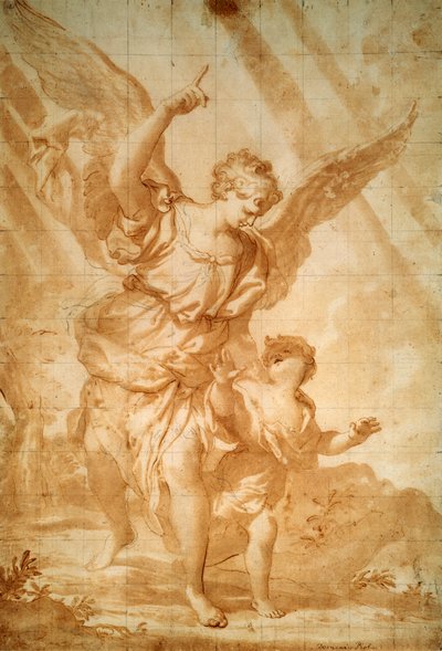 Ange gardien, XVIIe siècle - Domenico Piola I