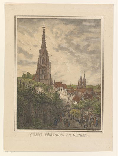 Vue sur Esslingen près de Neckar - Domenico Quaglio (II)