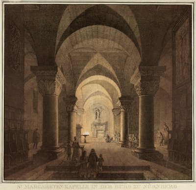 Chapelle de Sainte Marguerite dans la ville de Nuremberg, de la Collection de bâtiments médiévaux mémorables en Allemagne - Domenico Quaglio