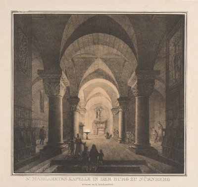 Bâtiments notables du Moyen Âge en Allemagne : Chapelle Sainte-Marguerite dans le château impérial de Nuremberg - Domenico Quaglio