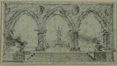 Porche avec arcs gothiques - Domenico Quaglio