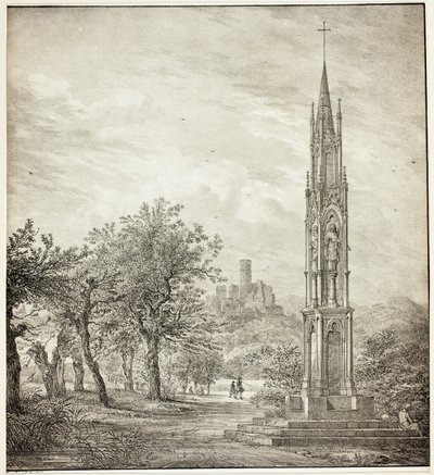Ruine de Godesberg avec la soi-disant Haute Croix du Rhin - Domenico Quaglio