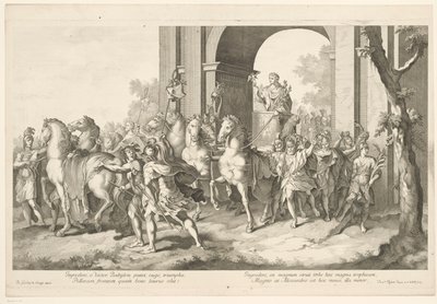 Défilé militaire avec Alexandre le Grand sur un char de triomphe (Triomphe d