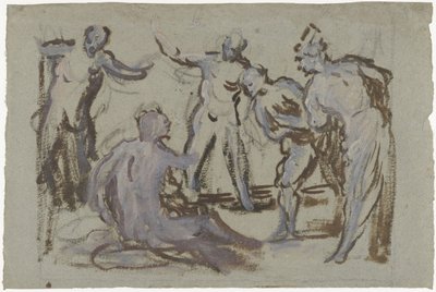 Job sur le tas de fumier, entouré de ses amis - Domenico Tintoretto