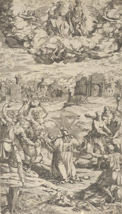 La Lapidation de Saint Étienne, 16ème siècle - Domenico del Barbiere
