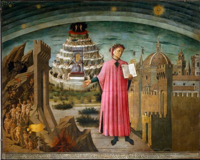 Portrait de Dante tenant la Divine Comédie - Domenico di Michelino