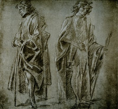 Études de draperie pour deux figures masculines - Domenico school of Ghirlandaio