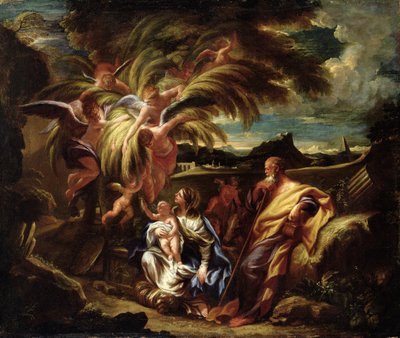 Le Repos pendant la Fuite en Égypte, vers 1700 - Domenico the Elder Piola
