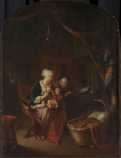 Une mère donnant le sein à son enfant - Domenicus van Tol