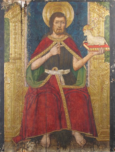 Panneau avec Saint Jean-Baptiste En Trône du Retable, 15e siècle - Domingo Ram