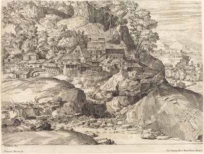Paysage avec un moulin - Dominique Barrière after Titian