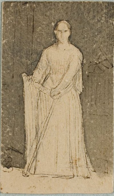 Femme avec une harpe - Dominique Papety