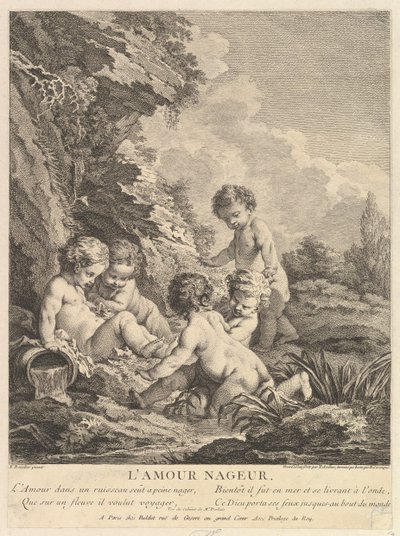 Enfant nageant, vers 1741 - Dominique Sornique