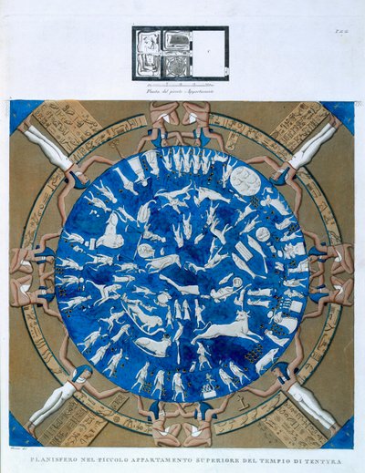 Planisphère astrologique du zodiaque de Dendérah, du plafond de la chapelle du temple d