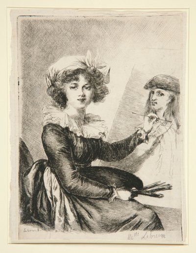 Louise-Elisabeth Vigée-Lebrun, après et en miroir du portrait de 1790 aux Uffizzi - Dominique Vivant Denon