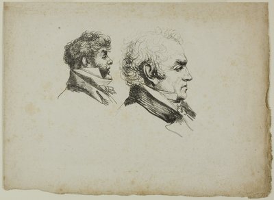 Portrait de profil des imprimeurs Brunet et Lasteyrie - Dominique Vivant Denon