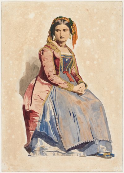 Femme italienne assise - Dominique Louis Papety