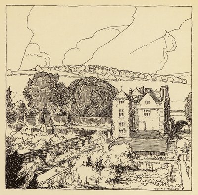 Manoir de Cranborne (lithographie) - Donald (after) Maxwell