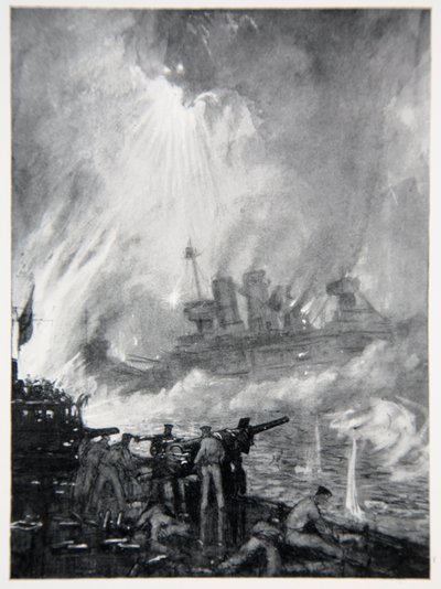 Combattre le dernier canon : la fin courageuse du H.M.S. Tiperrary à Jutland, illustration de 