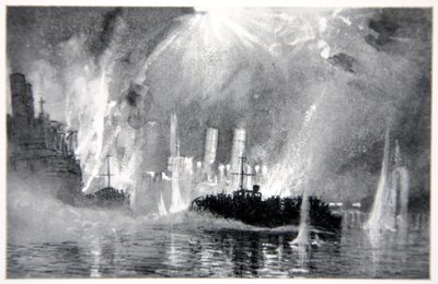 Vedettes de sauvetage des équipages des navires-bloqueurs à Zeebrugge, illustration de 