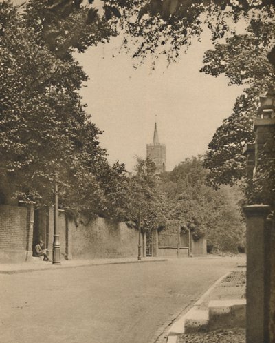 Église de Hampstead depuis les murs feuillus de Frognal Lane - Donald McLeish